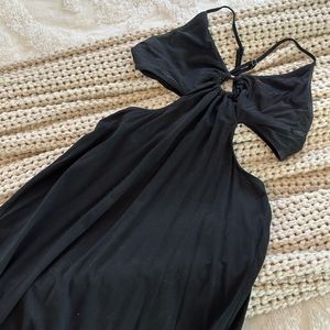 Black cut out maxi dress
